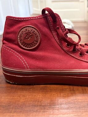 Red High-Top Canvas Sneakers